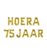 Gouden Ballonnen Set 75 Jaar Hoera 1,9m